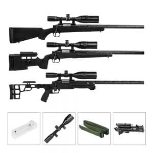 Green Airsoft Sniper Spring Rifle Gun with Scope and Laser 300 FPS 