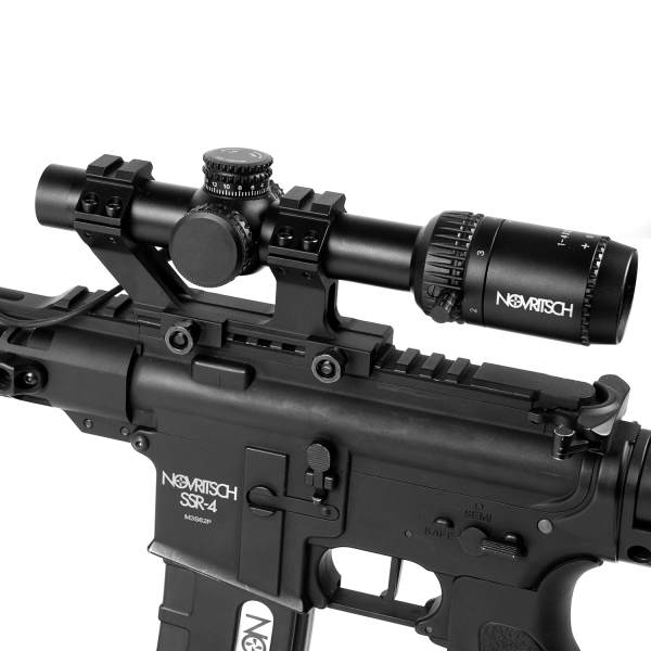 thumbnail interactive-video image 1 of Hammers 1-Piece Offset Scope Mount For High Power Spring Air Guns - With Stop Pin, Fits Dovetail Rails 1 of 2